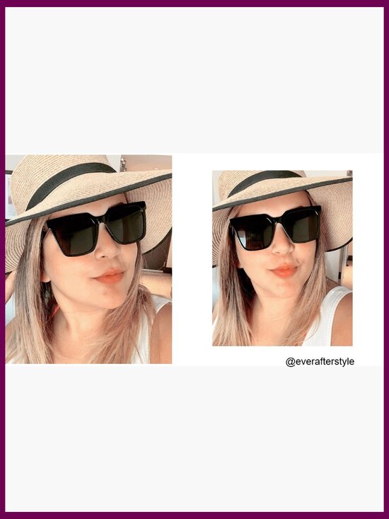 Oversized Square Sunglasses with UV 400 Protection, Retro Style main image 4